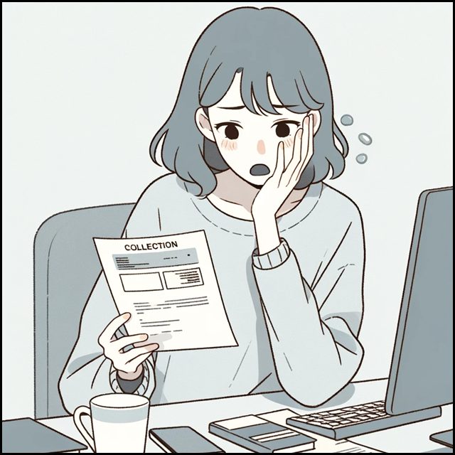 後払い滞納の督促状が来て慌ててネットで情報検索を行う20代女性